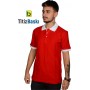 Kırmızı Polo Yaka Tişört Beyaz Yakalı Kırmızı Polo Yaka Tişört Beyaz Yakalı