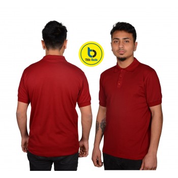 Burgundy Polo Neck Lacoste T-shirt