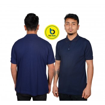 Navy Blue Polo Collar Lacoste T-shirt