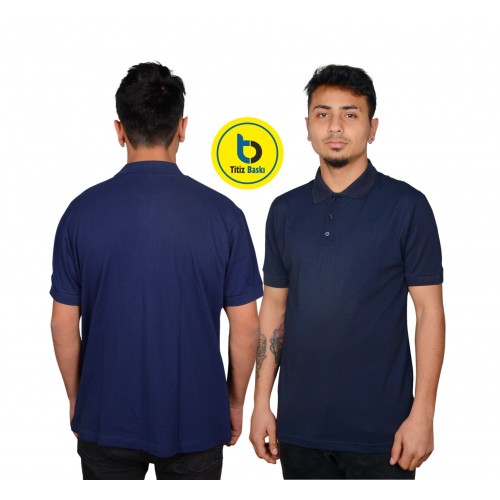 Navy Blue Polo Collar Lacoste T-shirt Navy Blue Polo Collar Lacoste T-shirt