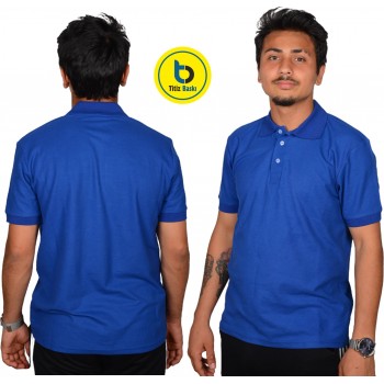 Parliament Blue Polo Collar Lacoste T-shirt