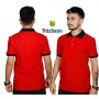 Kırmızı Polo Yaka Tişört - Siyah Yakalı Kırmızı Polo Yaka Tişört - Siyah Yakalı