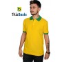 Polo Yaka Tişört Sarı - Yeşil Yakalı