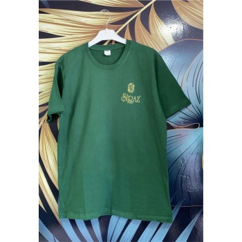 Koyu Yeşil Bisiklet Yaka T-shirt 