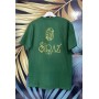Koyu Yeşil Bisiklet Yaka T-shirt 