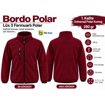 Bordo Polar Mont Üç Fermuarlı 