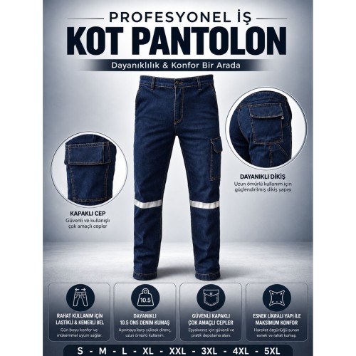 Mavi Kot İş Pantolonu Mavi Kot İş Pantolonu