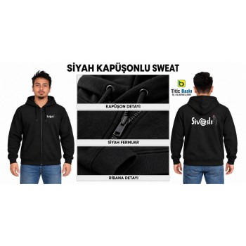 Sivaslı Kapşonlu Fermuarlı Sweat 