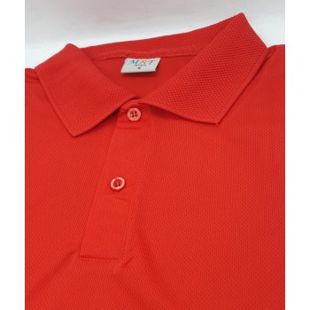 Kırmızı Polo Yaka Dri-Fit Shirt Damla Desenli 