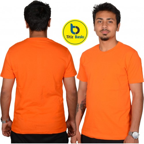 Turuncu Bisiklet Yaka T-shirt 
