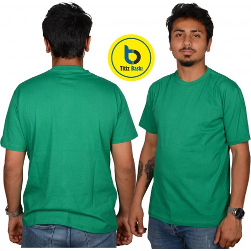 Yeşil Bisiklet Yaka T-shirt 