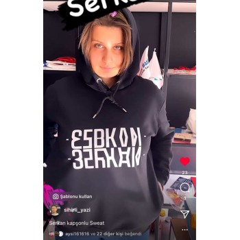 Kapşonlu Sweat Kişiye Özel Sihirli Yazı