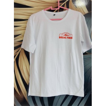 Beyaz Bisiklet Yaka T-shirt 