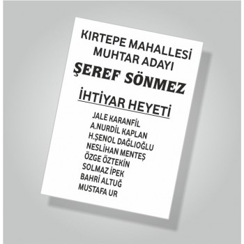 Muhtar Adayı Oy Pusulası