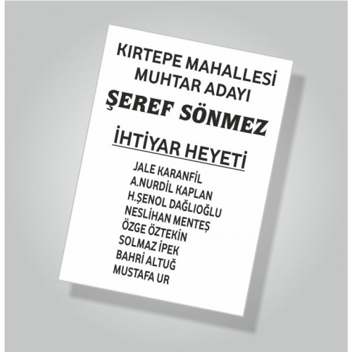 Muhtar Adayı Oy Pusulası Muhtar Adayı Oy Pusulası