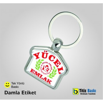Ev Şeklinde Galerici Anahtarlık Damla Etiket
