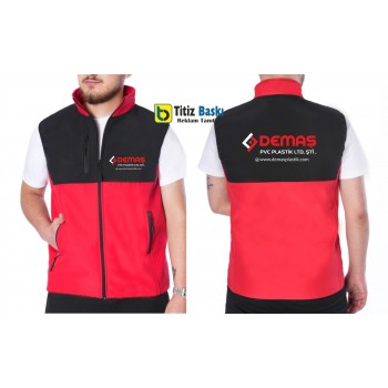  Softshell Kırmızı Siyah Yelek