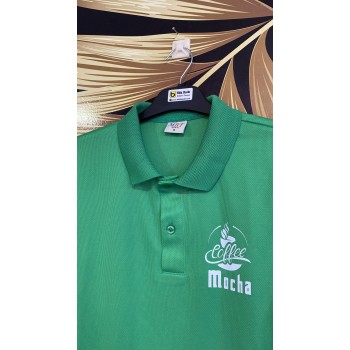 Yesil Polo Yaka Dri-Fit Shirt Damla Desenli 