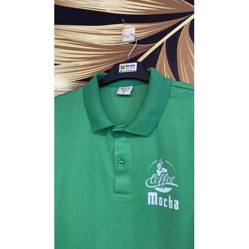 Yesil Polo Yaka Dri-Fit Shirt Damla Desenli 