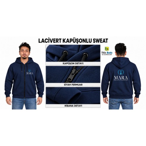 Fermuarlı Kapüşonlu Lacivert Sweat Fermuarlı Kapüşonlu Lacivert Sweat