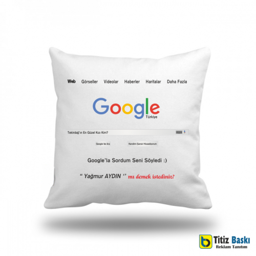 Google Beyaz Kare Yastık 