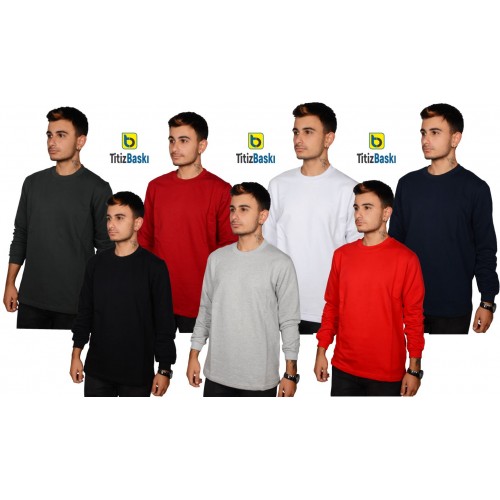 Uzun Kollu Sıfır Yaka Kışlık Sweat Uzun Kollu Sıfır Yaka Kışlık Sweat