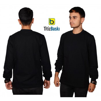 Uzun Kollu Siyah Sweat