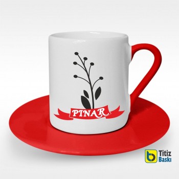Kırmızı Türk Kahvesi Fincanı