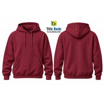 Bordo Kapüşonlu Sweatshirt hoodie