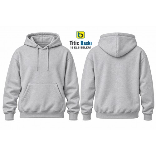 Gri Sweat Kapşonlu Gri Sweat Kapşonlu