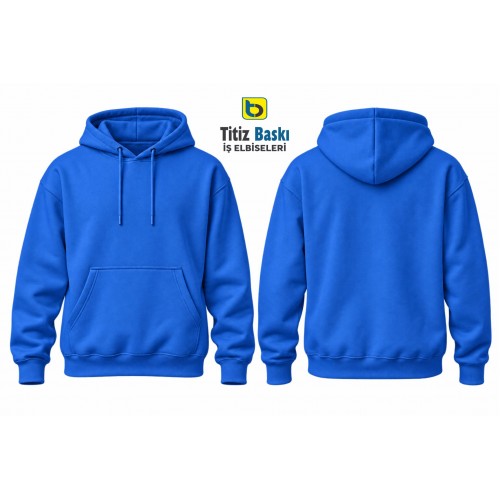 Saks Mavi Kapşonlu Kanguru Cepli Sweatshirt Saks Mavi Kapşonlu Kanguru Cepli Sweatshirt