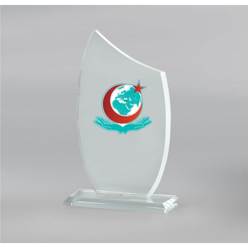 Cama Baskı Oval Kesik Cam Plaket Cama Baskı Oval Kesik Cam Plaket