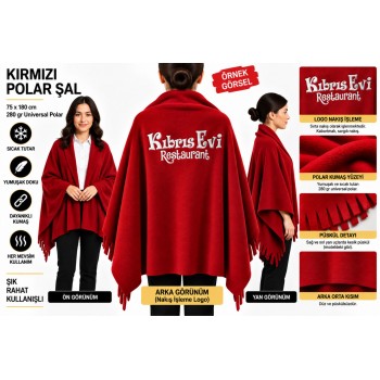 Kırmızı Polar Şal