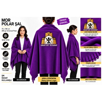Mor Polar Şal
