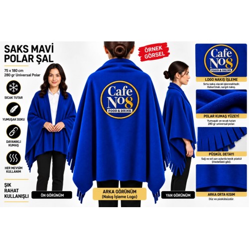 Saks Mavi Polar Şal Saks Mavi Polar Şal