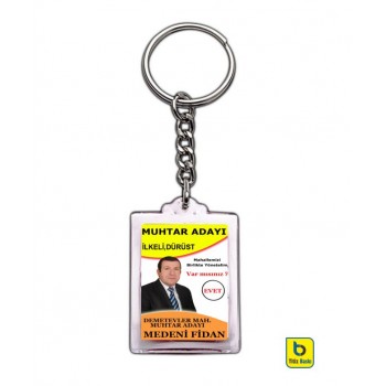 Resimli Muhtar Adayı Anahtarlıği