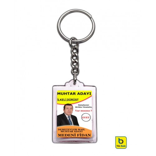 Resimli Muhtar Adayı Anahtarlıği Resimli Muhtar Adayı Anahtarlıği
