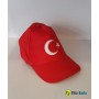 Türk Bayrağı Baskılı Kırmızı Şapka