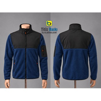 Lacivert Softshell Parçalı Polar Hırka