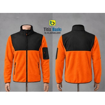 Turuncu Softshell Parçalı Polar Hırka