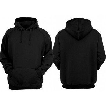 SİYAH Kapşonlu Sweat Kanguru Cepli