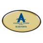 Oval Metal Yaka İsimliği Altın Sarı ve Gümüş Oval Metal Yaka İsimliği Altın Sarı ve Gümüş