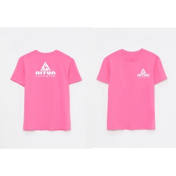 Pembe Bisiklet Yaka T-shirt 
