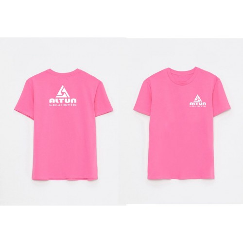 Pembe Bisiklet Yaka T-shirt 