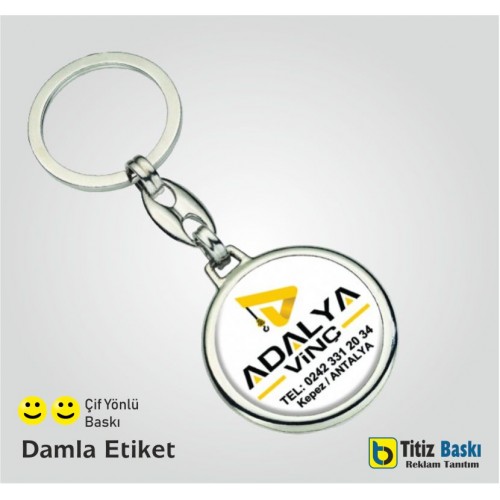 Promosyon Yuvarlak Metal Damla Anahtarlık Promosyon Yuvarlak Metal Damla Anahtarlık