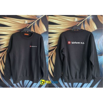 Siyah Sweat Sıfır Yaka 