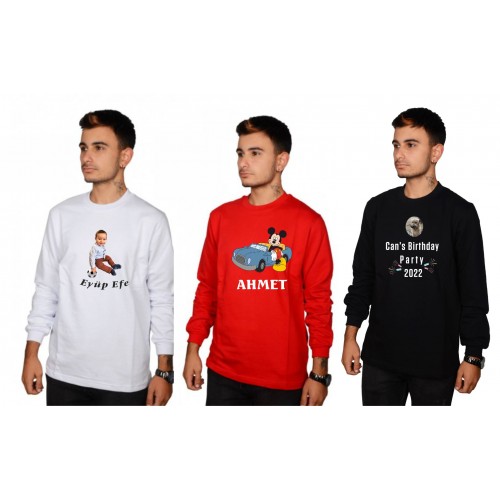 Kişiye özel uzun kollu sweat Kişiye özel uzun kollu sweat
