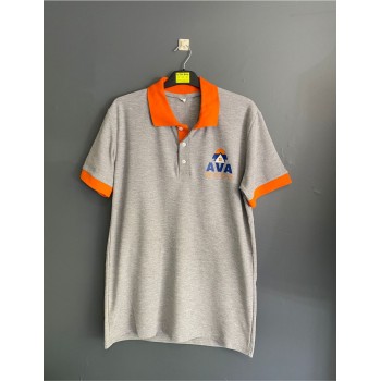 Turuncu yaka Gri Lacoste Tişört