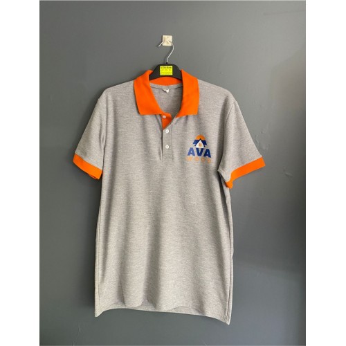 Turuncu yaka Gri Lacoste Tişört Turuncu yaka Gri Lacoste Tişört