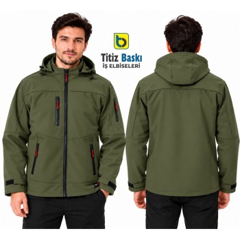 Haki Yeşil Softshell Mont  